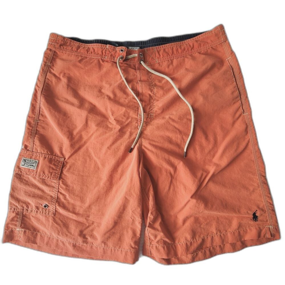 Polo Ralph Lauren Mens Large Board Swim Shorts Orange